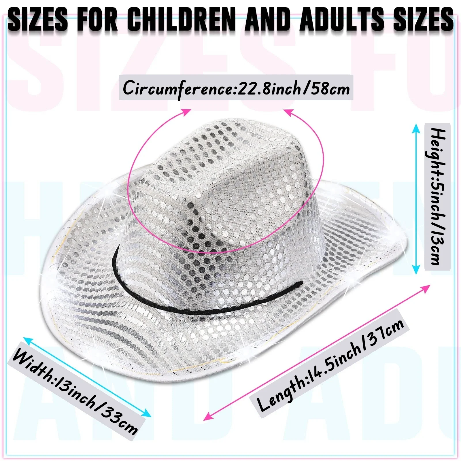 4-40PCS Wedding Light Up Cowboy Hat Led Cowboy Hat Western Party Hats for Wedding Reception Dance Floor Bachelor Party Favors view 5