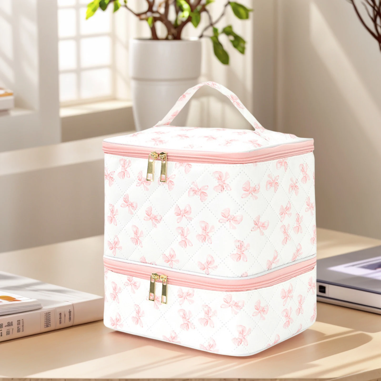 

Двухслойная дорожная косметичка для женщин, сумка для хранения лаков для ногтей