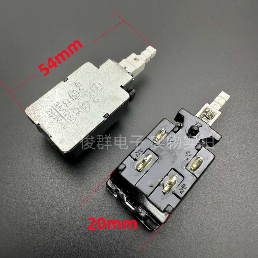 10pcs/ KDC-A11(A20) self-locking switch adjustable power supply Kangjia TV button 4-pin straight button lampblack