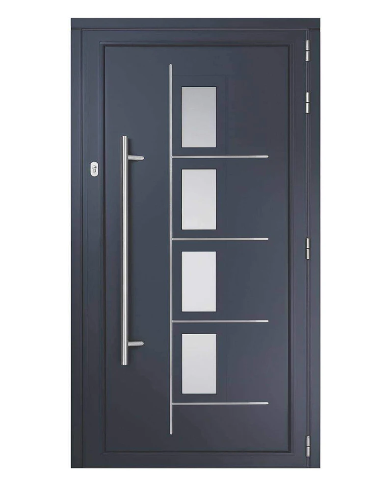 Puerta de entrada con luz lateral, puerta principal de entrada de seguridad oscilante, puerta exterior abatible, puerta de aluminio, decoración del hogar personalizada