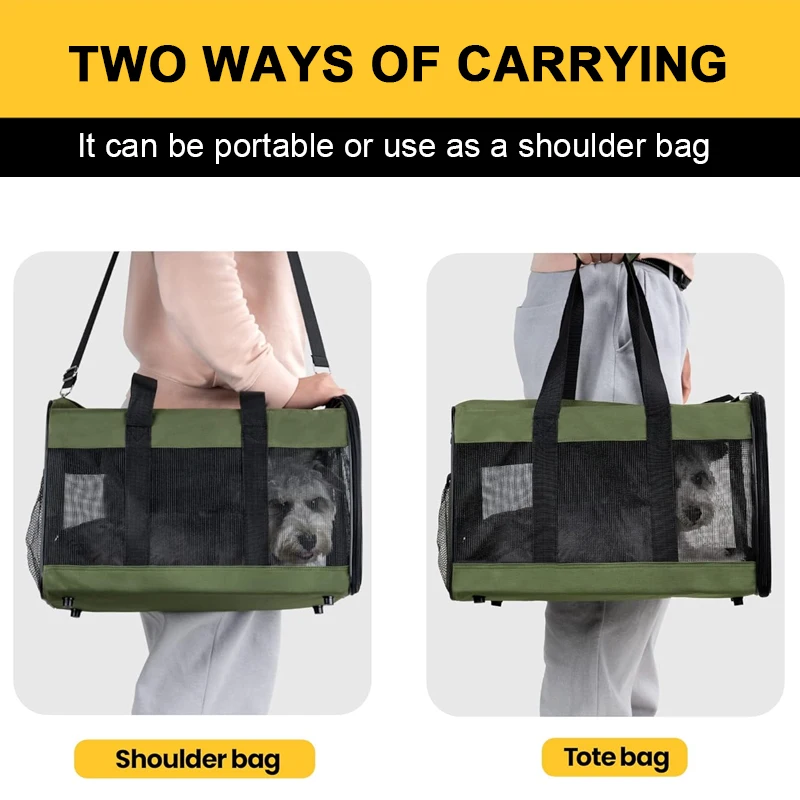 Portable Pet Bag Large Capacity Dog Bag Cat portable foldable small to medium dog cage mesh handbag