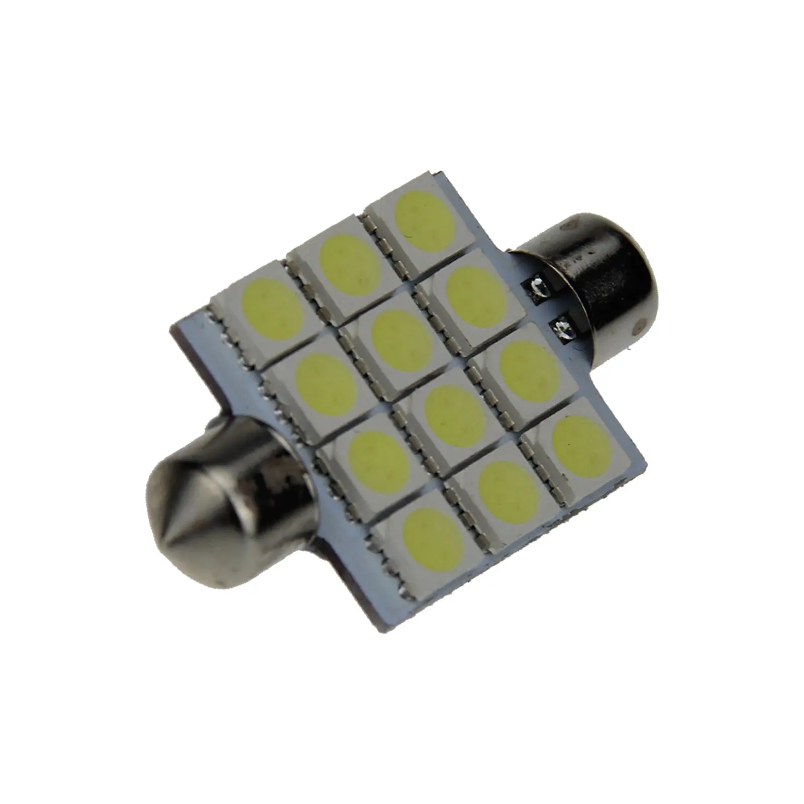 10x White AUTO 42MM Festoon Lamp Door Light 12 Emitters 5050 SMD LED 578 I303-W