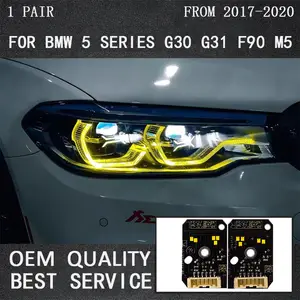 BMW g30,530i,540i,m5,エンジェルアイ,dlアダプティブランニングライト,新しいコレクション用の黄色のLEDヘッドランプ2017-2020  - AliExpress