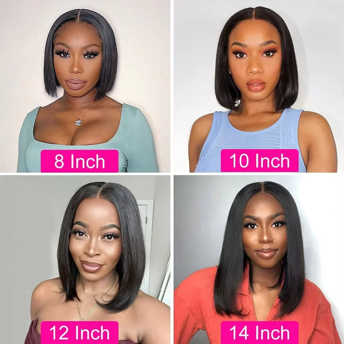 14 Zoll HD Transparent Spitze Knochen Gerade Bob Perücke 4x4 5x5 Spitze Frontal Perücke Vor Gezupft menschliches Haar Brasilianische Haar Perücke Für Frauen