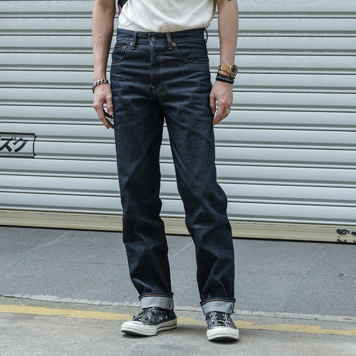 

Original Color Red Ear Jeans Straight Leg mid Waist Long Trousers Non Sto Lot602 969 Sle Japanese Retro Men's Clothing