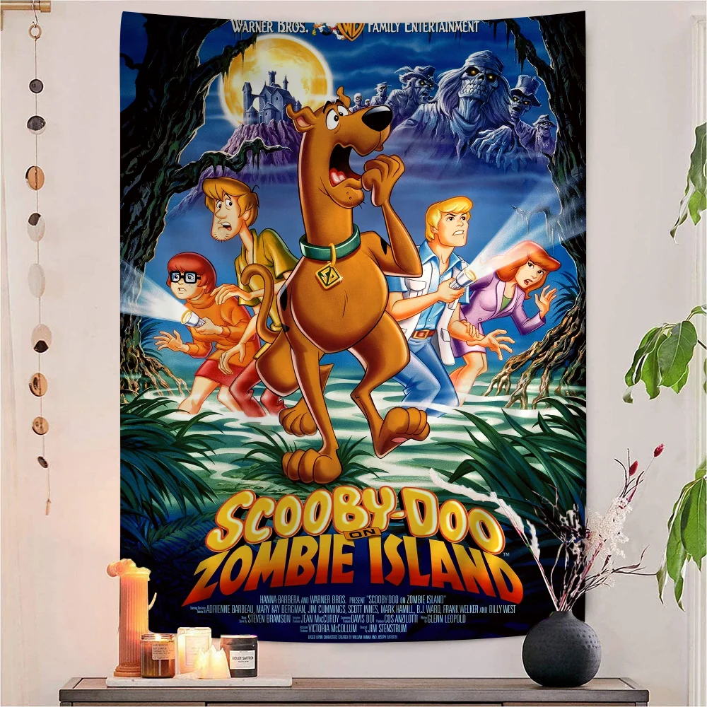 Cartoon Scooby D-Doo Hanging Bohemian Tapestry Hanging Tarot Hippie Wall Rugs Dorm Home Decor