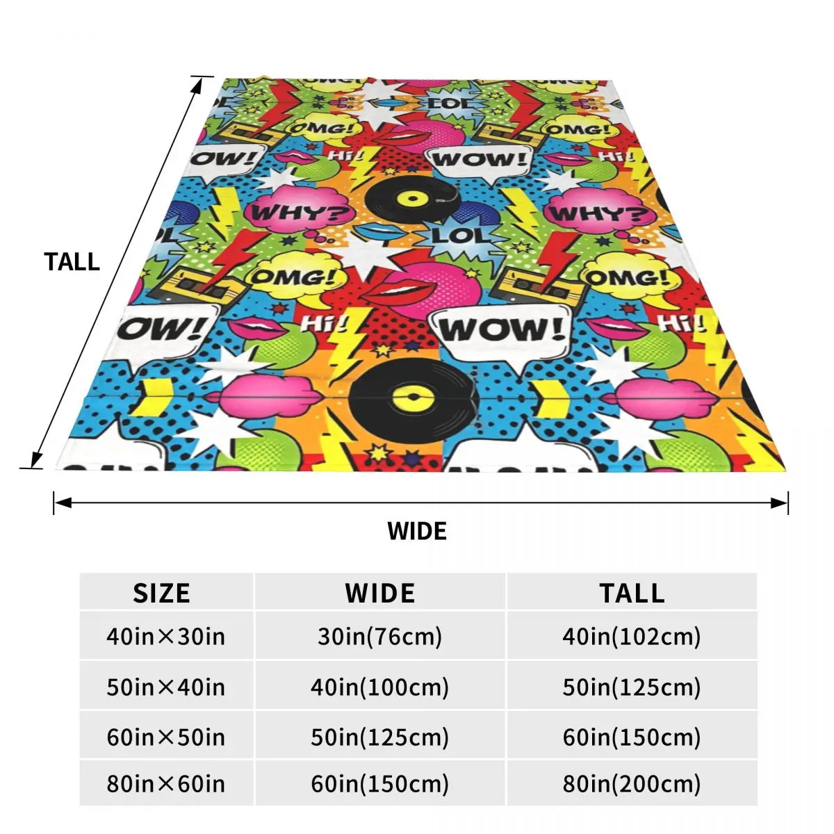 Comic Book Explosion Vintage Graffiti Art Pattern Blanket Quality Throw Blanket Winter Travel Office Decor Pattern Bedspread