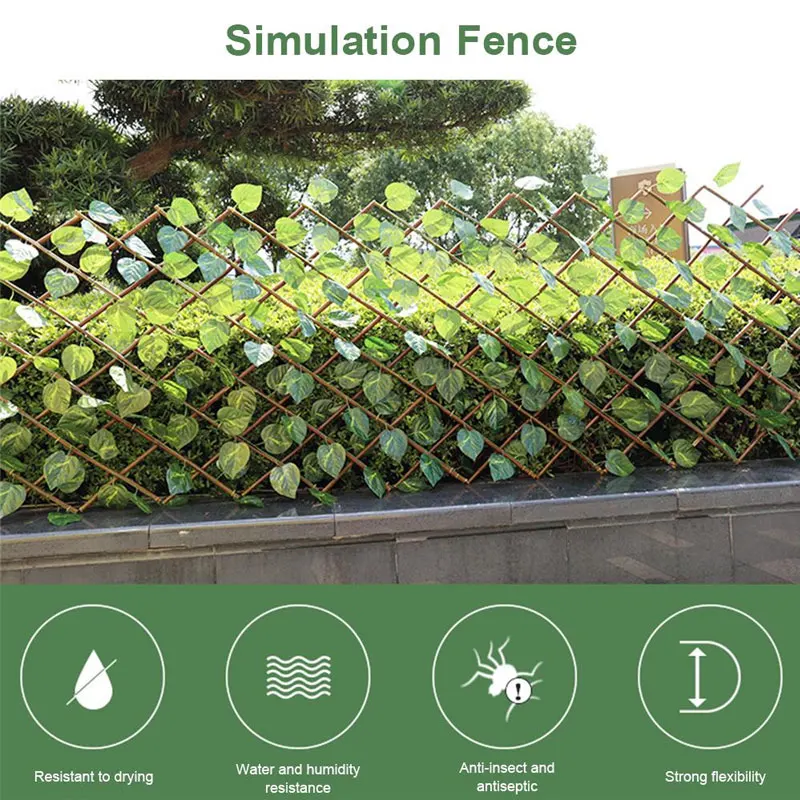 Foglia artificiale Wattled Wall Fence Screening Roll protezione UV Ivy paesaggistica recinzione pannello Home Decor piante in Rattan parete