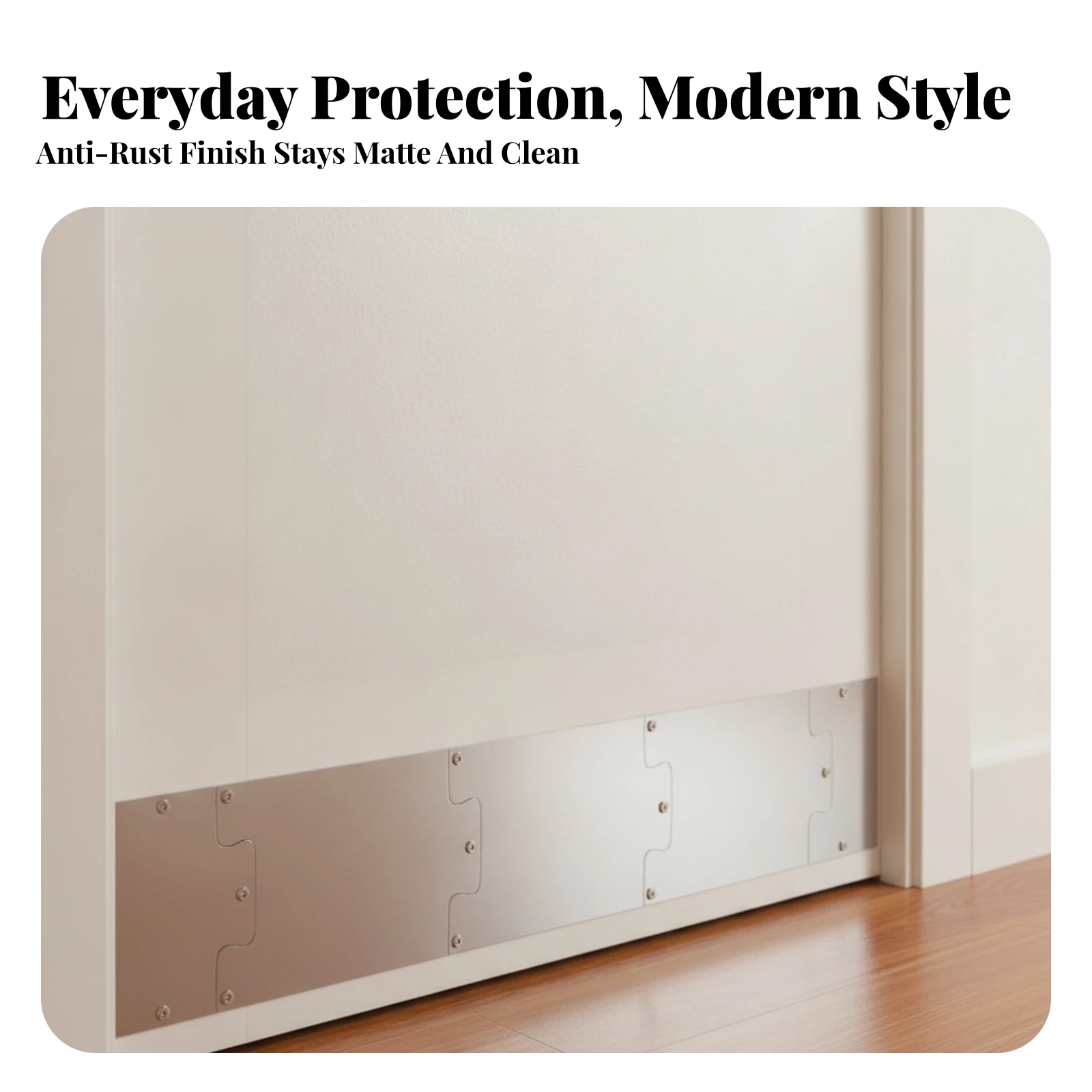 Sectional Door Kick Plate with Interlocking Panels Anti-Corrosive Stainless Steel Door Kick Plate Long-Lasting Heavy-Duty