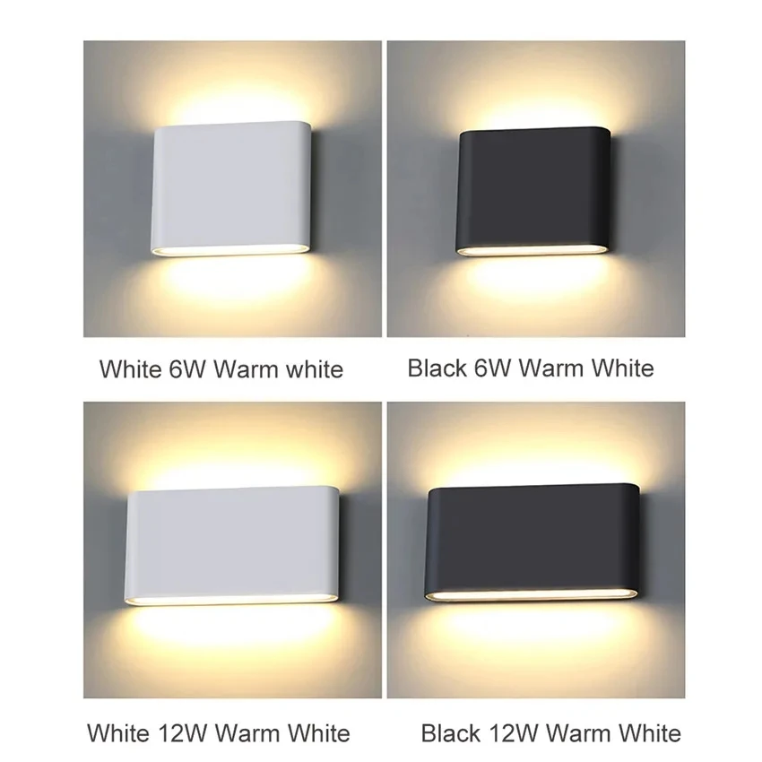 Imagem -03 - Impermeável Led Varanda Luzes Decoração Interior Moderna Cima para Baixo Cabeça Dupla Lâmpada de Parede do Corredor ao ar Livre Ip65 6w 12w Ac85 265v