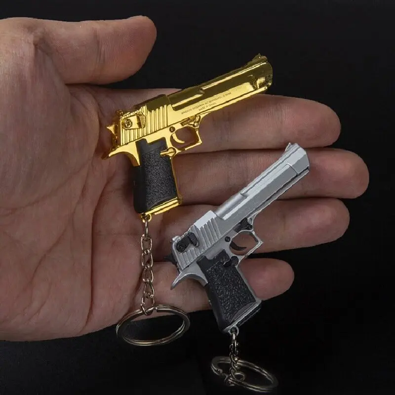 سلسلة مفاتيح مسدس من خليط معدني للرجال - 1:3 و1:4 نموذج مصغر قابل للفصل، إكسسوار EDC أنيق لهدية عيد الميلاد وأعياد الميلاد