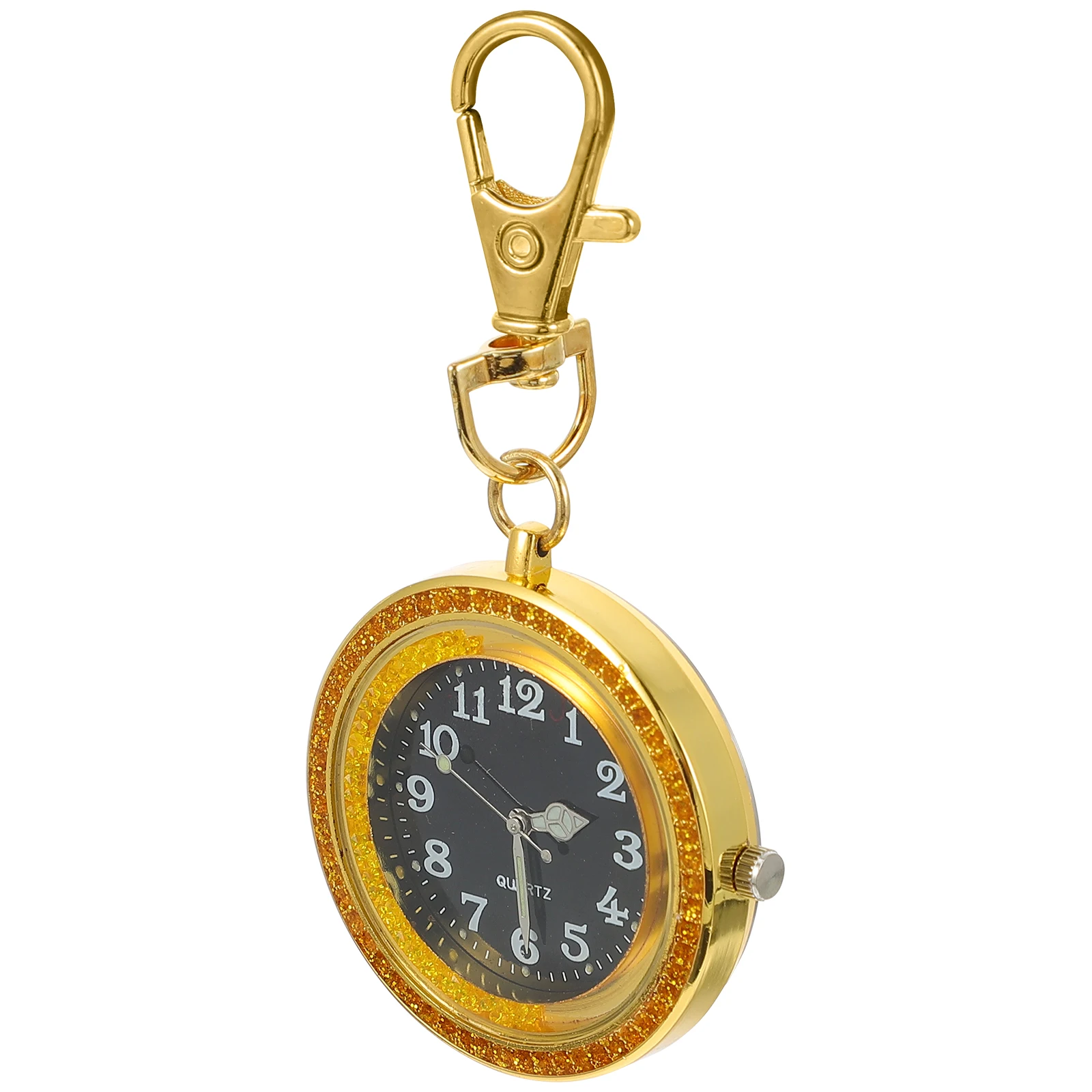 Large Dial Quartz Pocket Watch Waterproof Kids Elder Golden Big Numbers Alloy Portable Diamond Time Reading Child