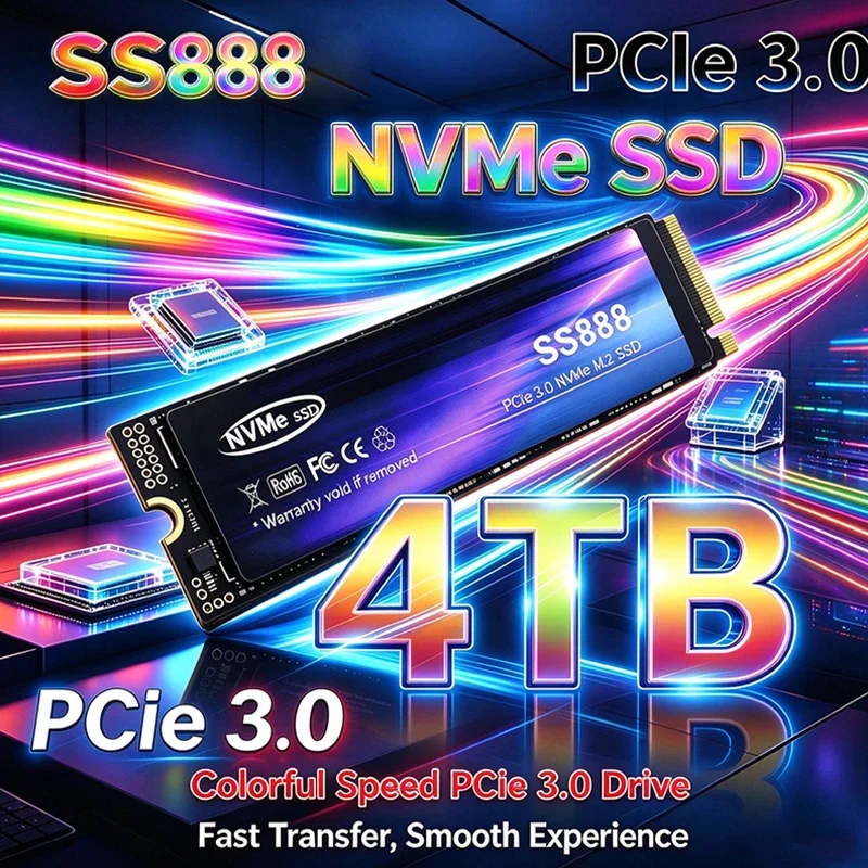 New M.2 SS888 NVMe SSD 500GB 1TB 2TB 4TB PCIe 3.0 High Performance Internal Drive Storage Upgrade For Desktop Laptop