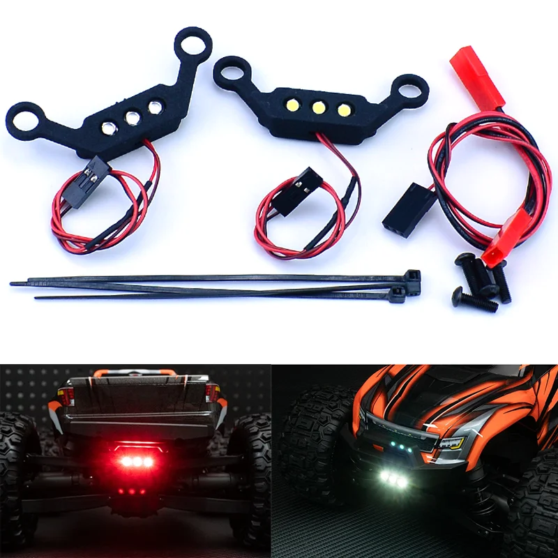 For 1/16 RC Traxxas Mini Maxx 2S Car LED Front Rear Lighting System Bright Lamp Headlight Upgrade Parts 107154-1