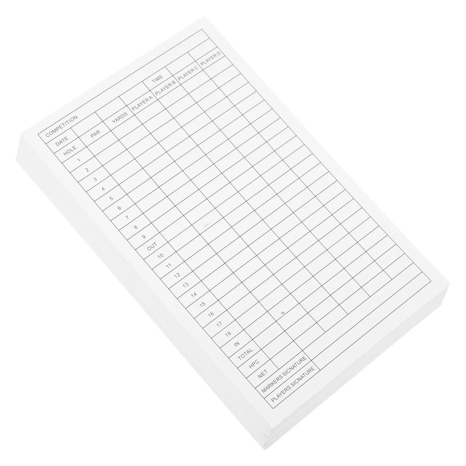 30Pcs Golf Scorecards Premium Coated Paper Smooth Writing Score Record Tool for Tournament Outdoor Game Tracking
