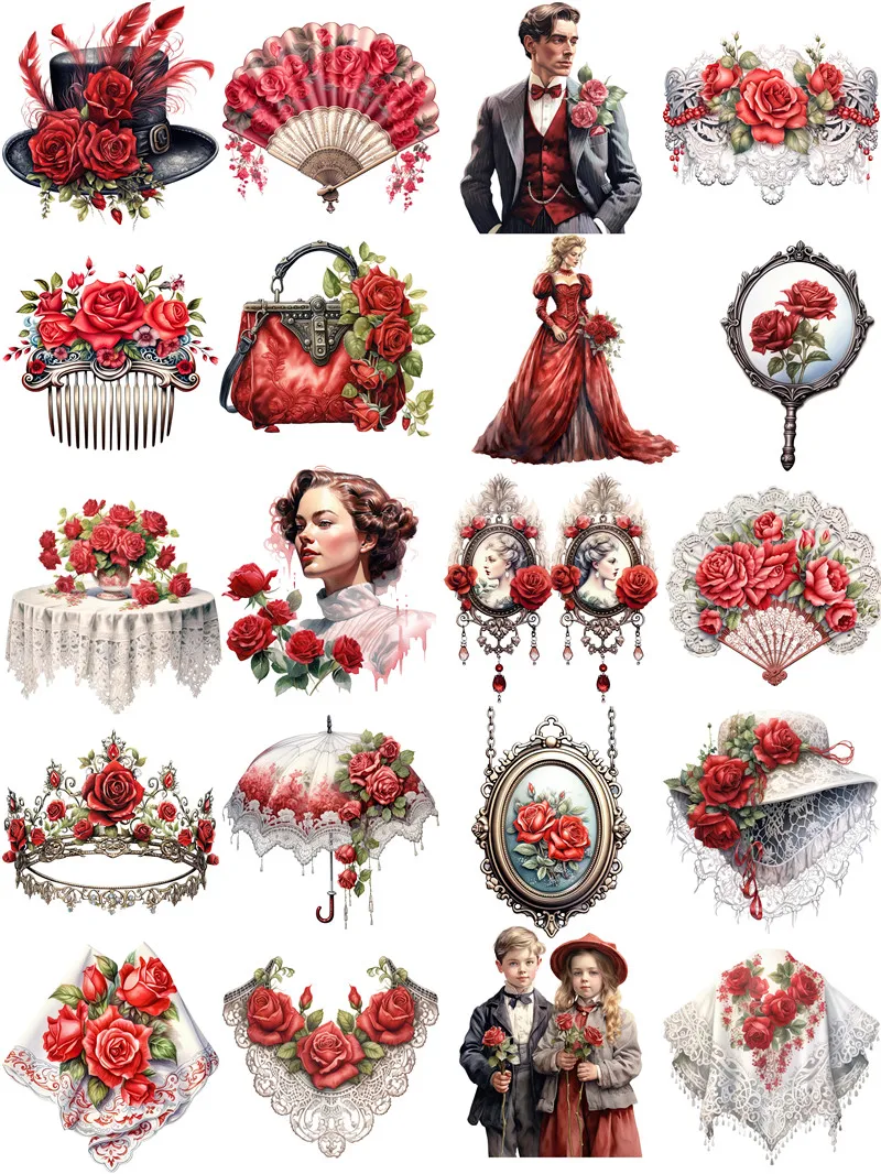 20Pcs/Pack Retro Victorian Era Sticker DIY Craft Scrapbooking Album Junk Journal Decorative Stickers