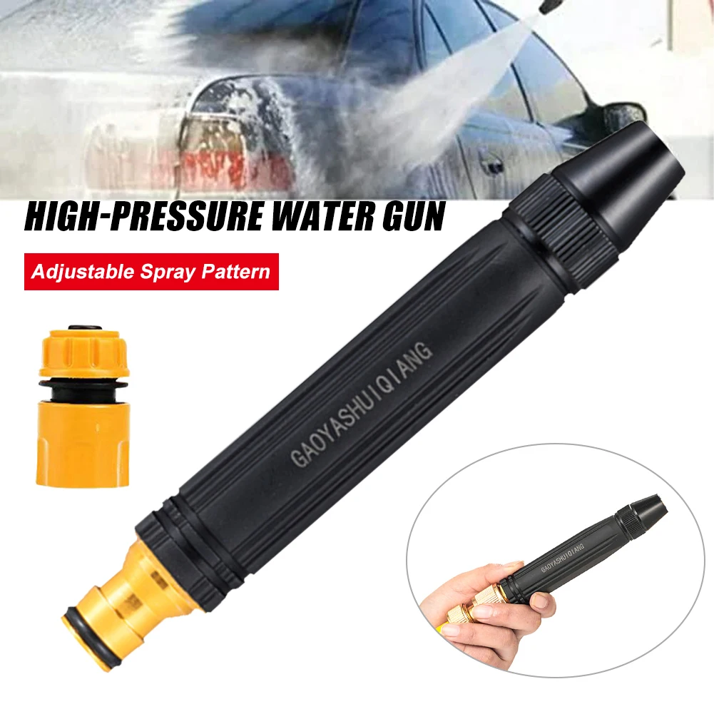 Water Gun High Pressure Mini Plastic Jet Washer Wand Adjustable Watering Pattern Quick Connect for Gardening Watering Car Washer