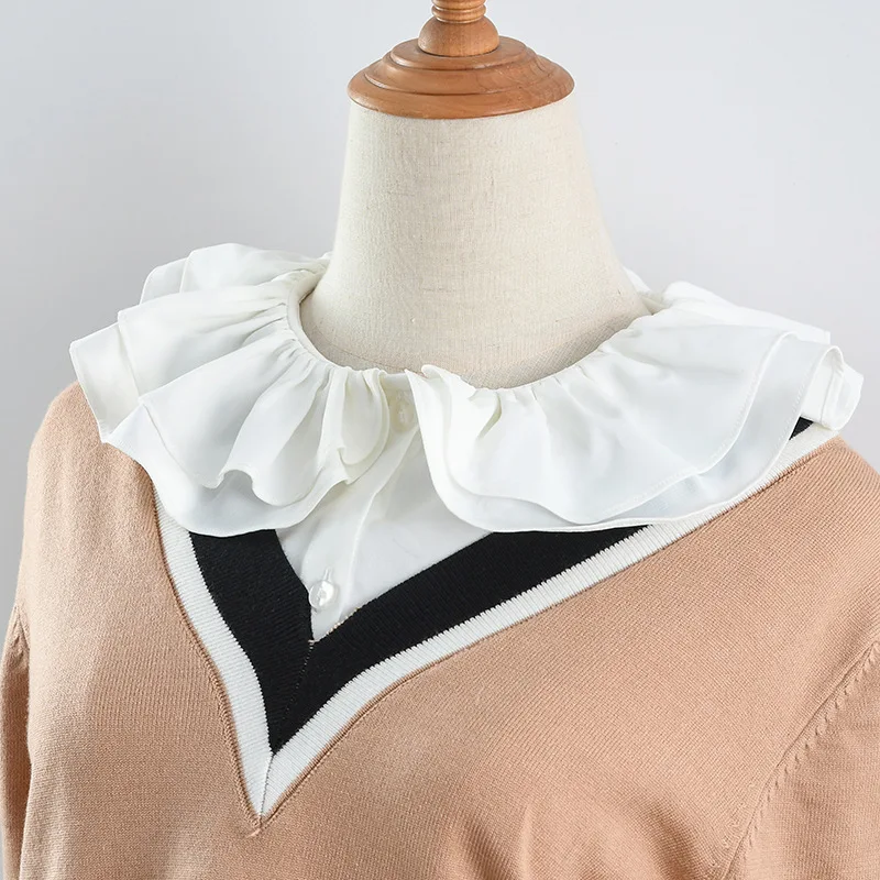 

Sweet Fake Collar for Women White Black Blouse Vintage Detachable Shirt Collar False Collar Lapel Blouse Top Fuax Cols