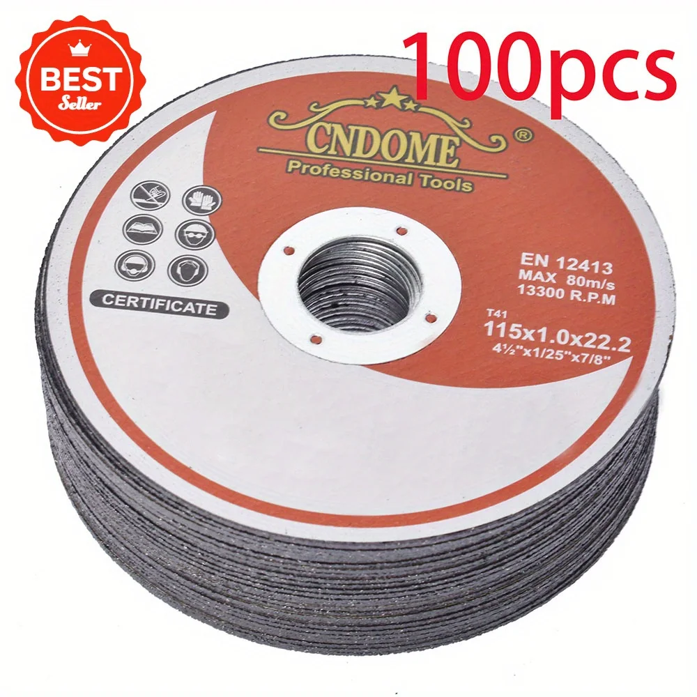 100개 4.5"×.040"×7/8" 컷오프 휠 금속 및 스테인레스 스틸 커팅 디스크 미국