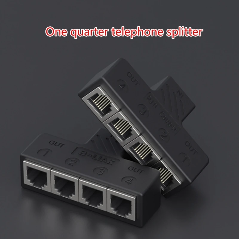 Divisor teléfono Adaptador teléfono 3 vías/4 vías Puerto RJ11 6P6C para uso en hogar y oficina