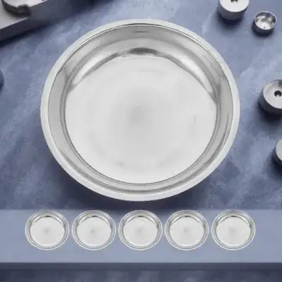 6Pcs Stainless Steel Barbecue Plates Round Deepened Design Food Serving Trays for Parties Bbq Picnic Stainless Steel Plate