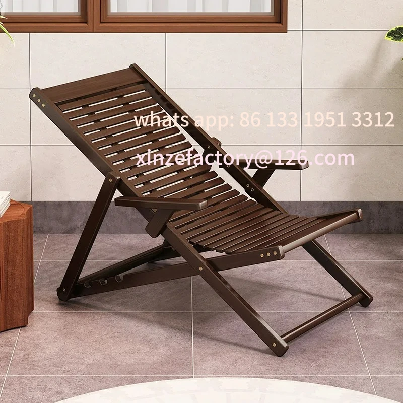 

Customizable Portable Folding Lounge Chair Outdoor Camping Relaxing Bamboo Chair Home Elderly Comfort