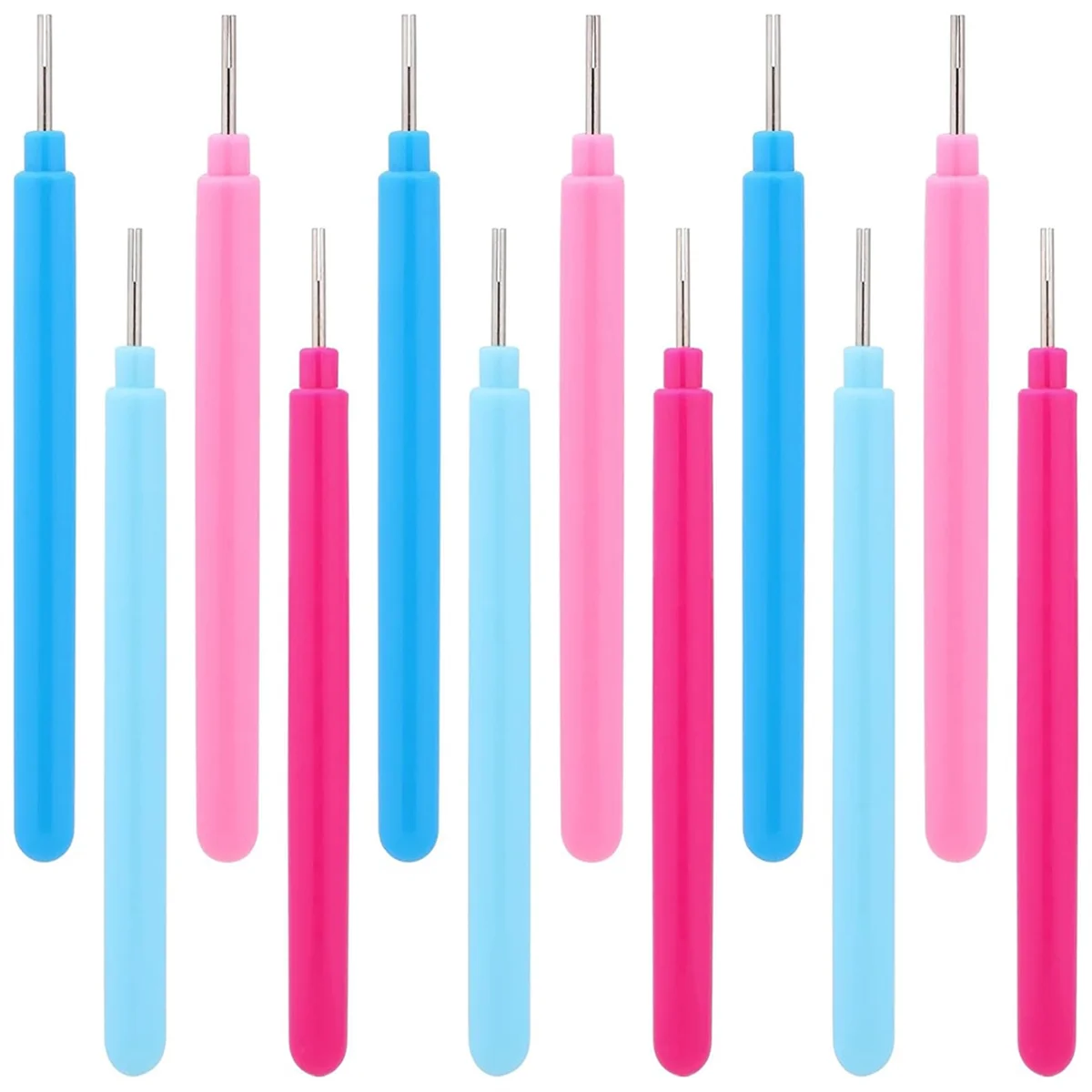 H-W 12 Pieces Paper Quilling Tools Slotted Kit Rolling Curling Quilling Needle Pen Paper Quilling Pen Volume Curling Pen