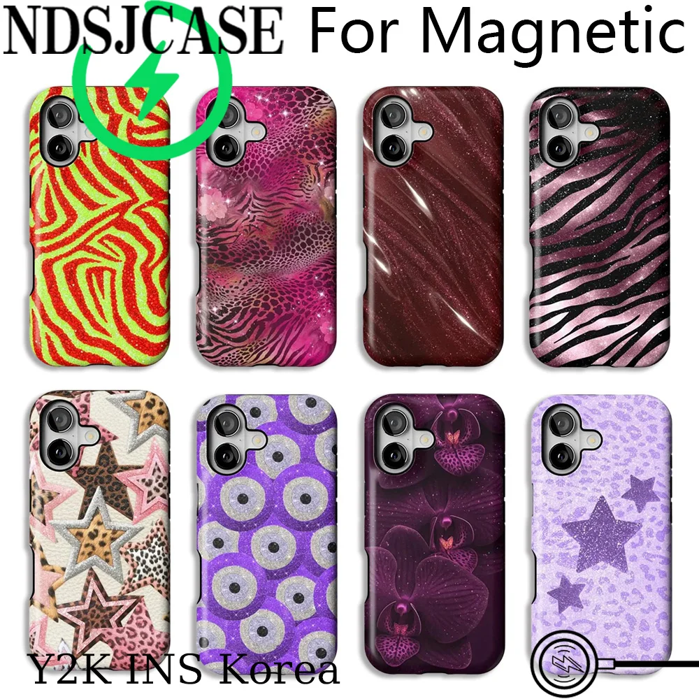 Роскошный чехол Clmj Tropic Wild Velvet Rush для iPhone 17 16 15 14 13 12 11 Pro Max Plus Air, магнитный двухслойный чехол-накладка