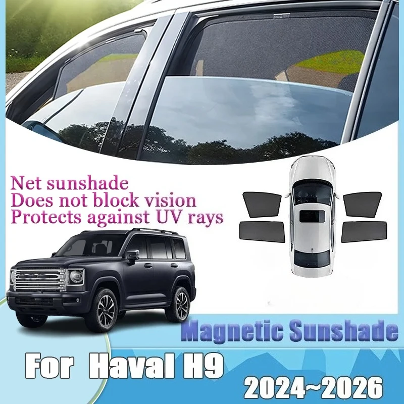 

Для Haval H9 MK2 2025 2024-2026 козырек магнитный солнцезащитный козырек занавеска конфиденциальность автомобильные аксессуары боковое окно автозапчасти авто наклейки