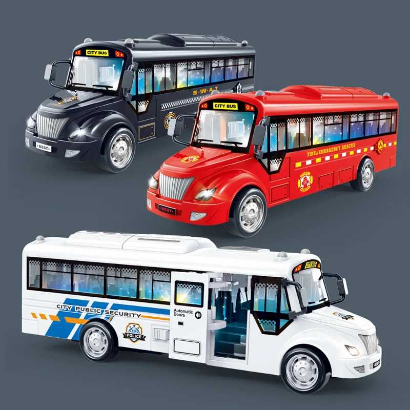

1:30 Inertia Sliding Campus Bus Car Model Simulation Sound and Light Music Educational Toy Bus Car Toy Children's Birthday Gift