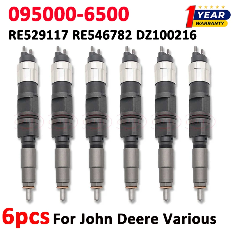 

6 шт. 095000-6500 6501 дизельная автоматическая форсунка RE529117 RE546782 DZ100216 для John Deere, различные 4,5d 6,8d 4045T 6068T
