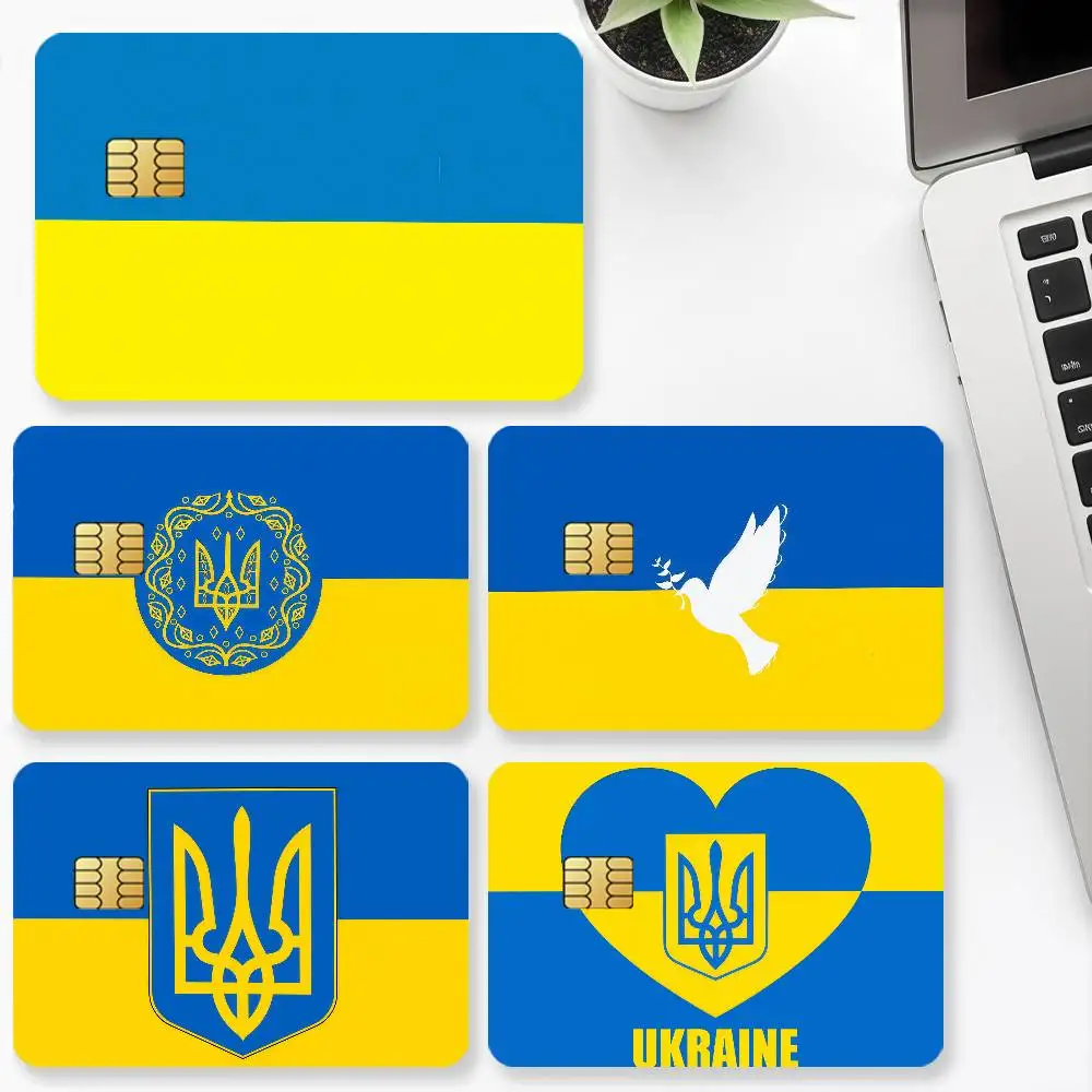 Nation Ukraine Credit Card 4PCS Anti-scratch Waterproof  Stickers for Bank Debit Decorative Protection
