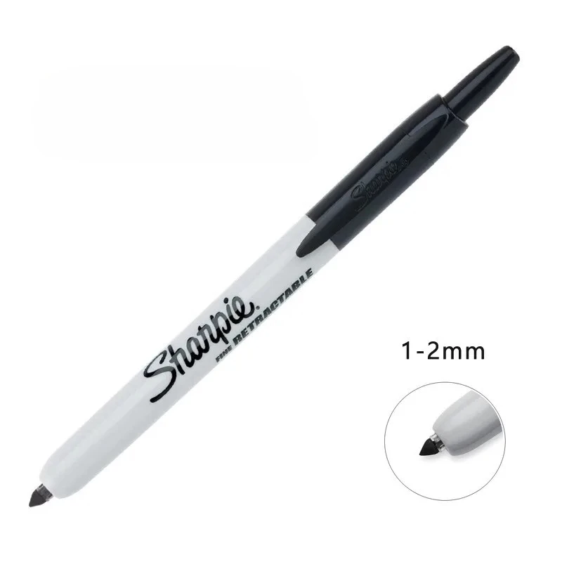 1pcs Sharpie Retractable Permanent Marker Oil Fine Point 1mm Colored Paint Pen Painting on Plastic Metal Wood CD Metal Glass