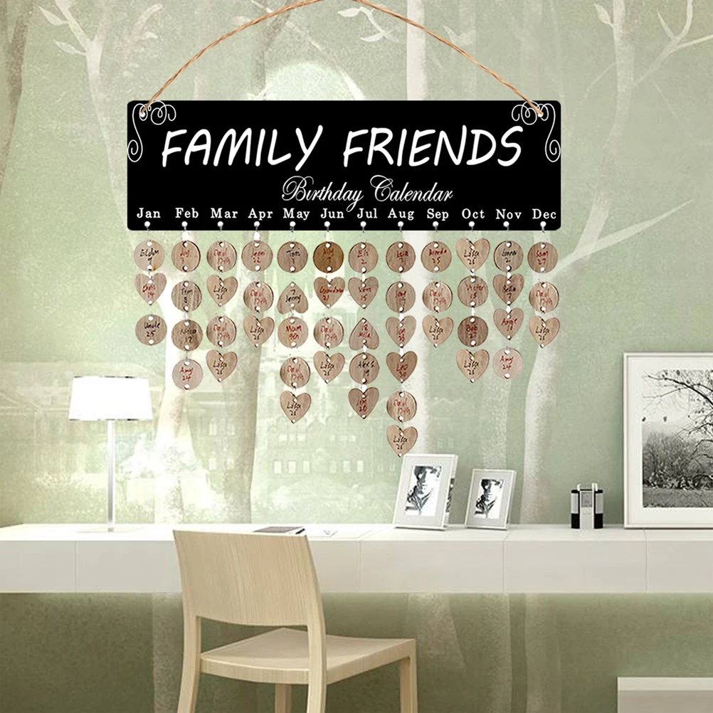 

1 комплект, 1 комплект, семейный календарь на день рождения, настенная деревянная доска с напоминанием, фестивальный трекер, настенный декор на день рождения для дома