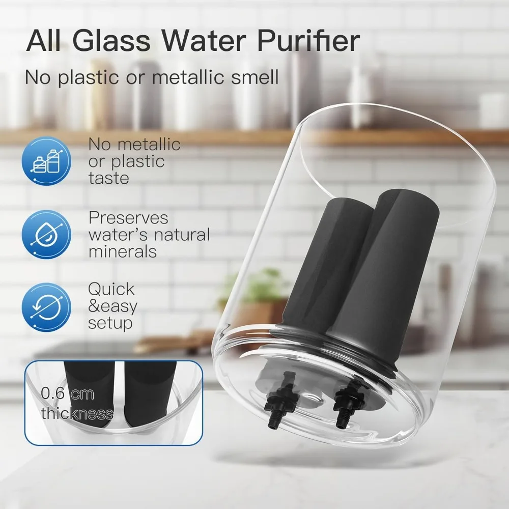 2024 New All Glass Water Purifier, Off Grid Home Emergency Water Filtration System