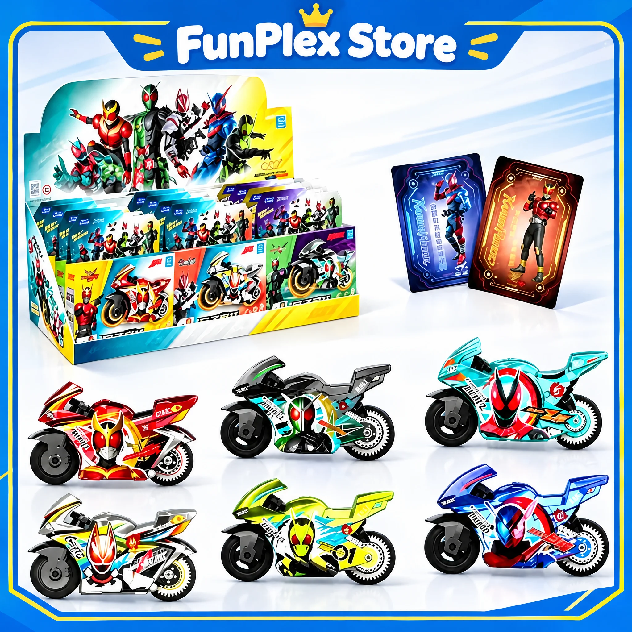 Sising Kamen Rider Blind Box Toy Motorcycle Inertia Glide Vehicle Collectible Model With Character Card For Hobby Fans