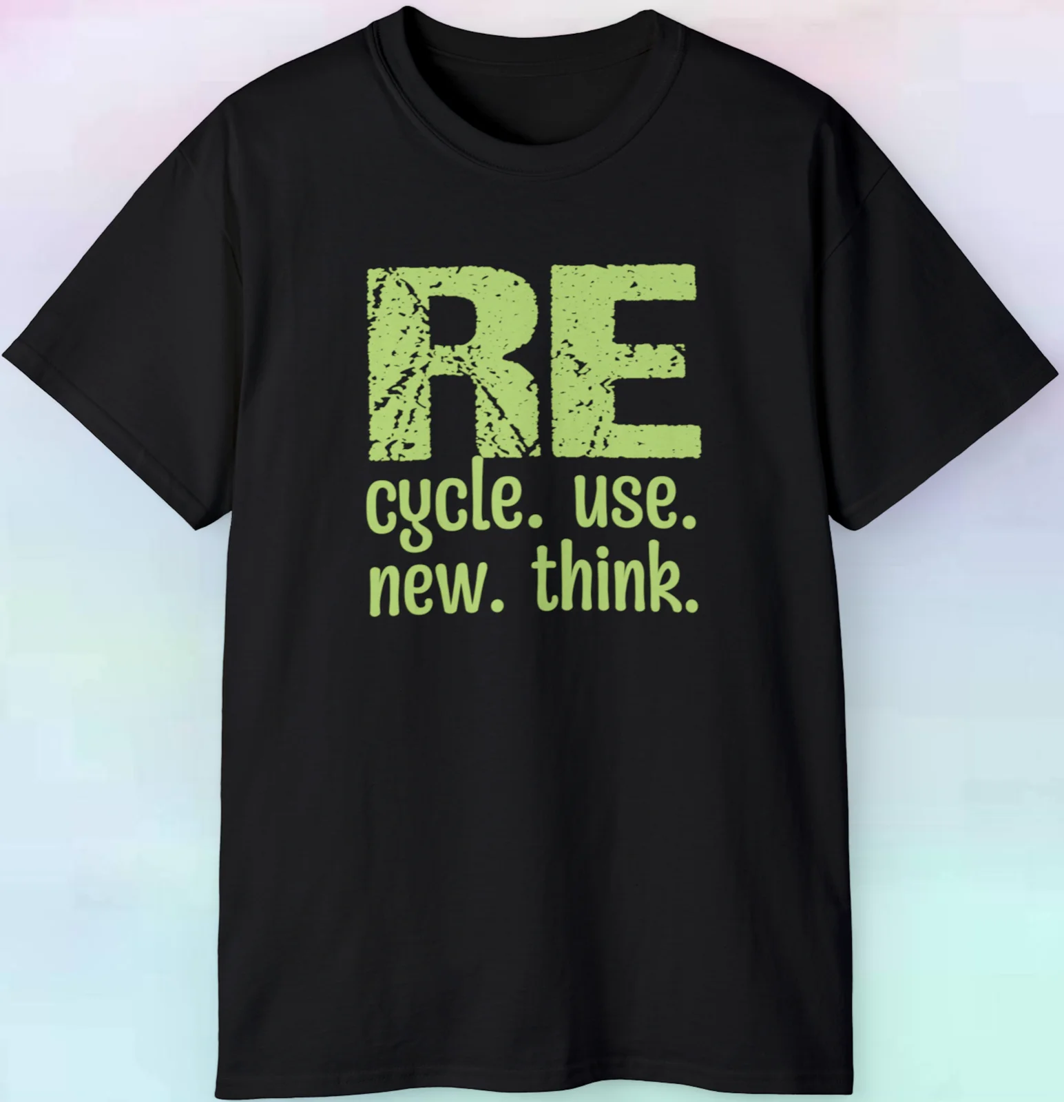 Recycle, Reuse, Renew, Rethink Distressed T Shirt Graphic Novelty S5XL Tee