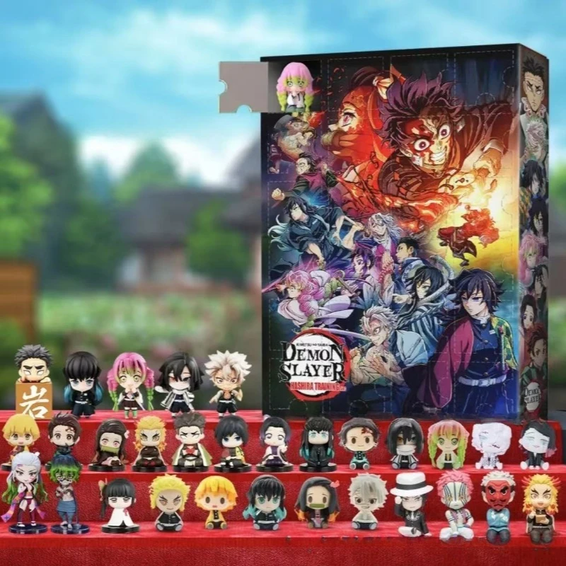 Calendario de Adviento Demon Slayer Anime Kamado Tanjirou caja sorpresa de Navidad figura muñeca dibujos animados calendario de cuenta regresiva de Navidad juguetes regalos