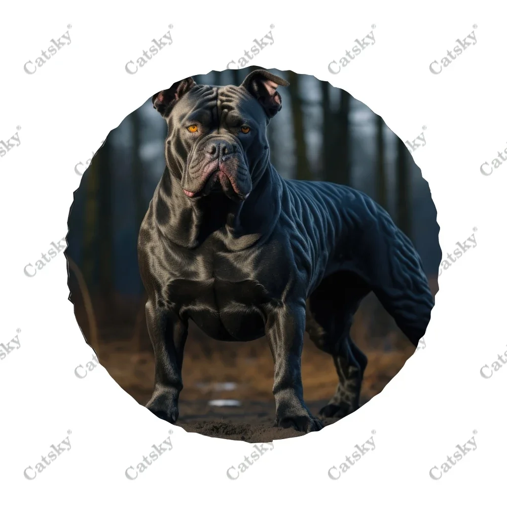 Black American Bully Polyester Universal Spare Wheel Tire Cover Custom Tire-Covers for Trailer RV SUV Truck Camper