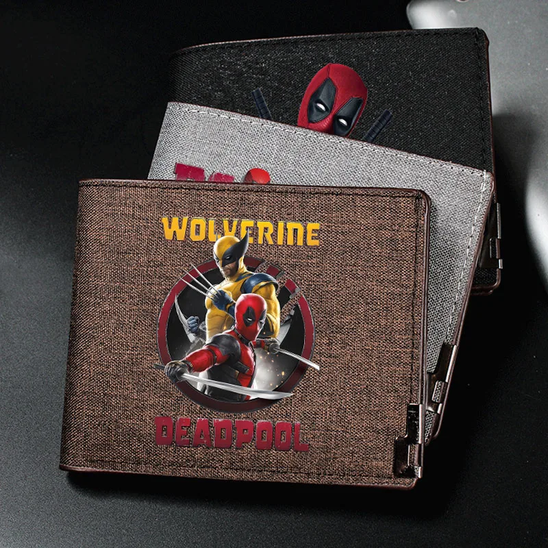 Deadpool & Wolverine Wallet for men  ID Card Holder Wallets Travel Foldable Storage Credit Coin Purse printing money clip