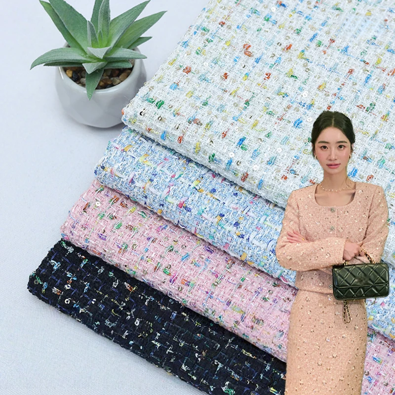 Sewing Tweed - ผ้าทวีดสไตล์คลาสสิกขนาด 100*148 ซม. สำหรับตัดเย็บเสื้อโค้ทแฟชั่นฤดูหนาว ชุดเดรส กระเป๋าถือ