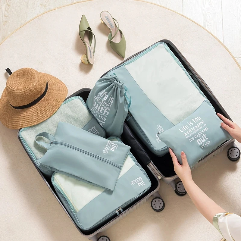 

6 Pieces/Set Storage Bag Portable Home Essentials Clothes Shoes Underwear Storage Bag Zipper Bag Luggage Packing