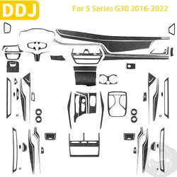 For BMW 5 Series G30 2016 2017 2018 2019 2020 2021 2022 Accessories Carbon Fiber Car Interior Gear Door Air Outlet Trim Sticker