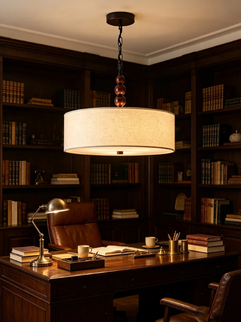 French Fabric Bedroom Dining Room Chandelier Retro