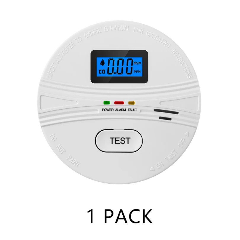 2-in-1 Smoke & CO Detector, Dual Sensor, Battery Operated, LCD Display, One-Touch Silence, Easy to Install & Portable for Travel