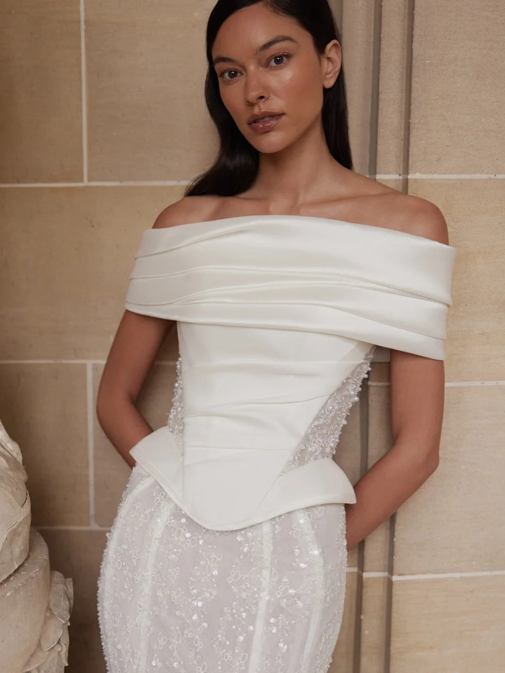 New Structured Corset Beaded Wedding Dress Elegant Off Shoulder Lace Bridal Gown Customzied Charming Mermaid Dresses For Bride