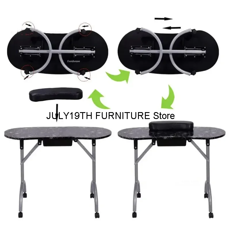 Foldable Nail Table for Nail Technician Designer Professional Nail Tables Salon Furniture Simple Creative Storage Manicure Table