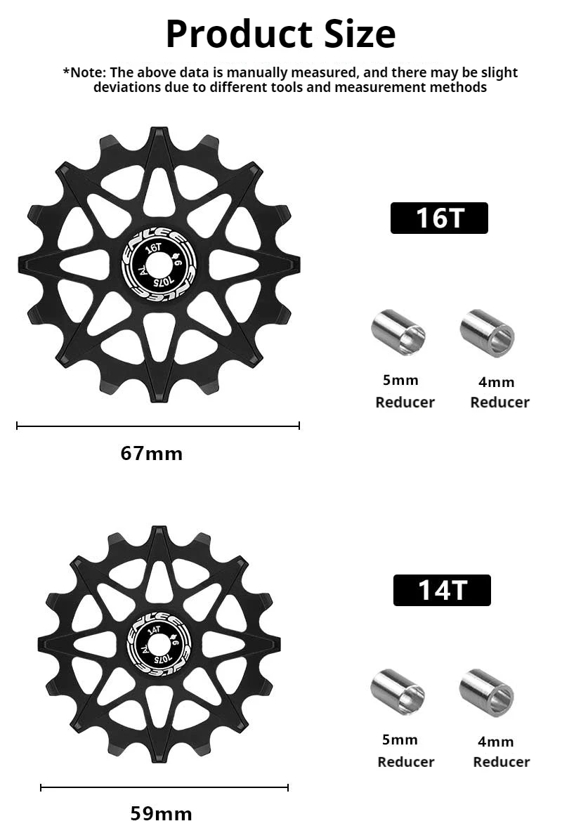 ENLEE Fahrrad Schaltwerk Positive Und Negative Zahn Keramik Guide Rad Mountain Road Bike 10/12/14/16T Guide Rad – Detail 4