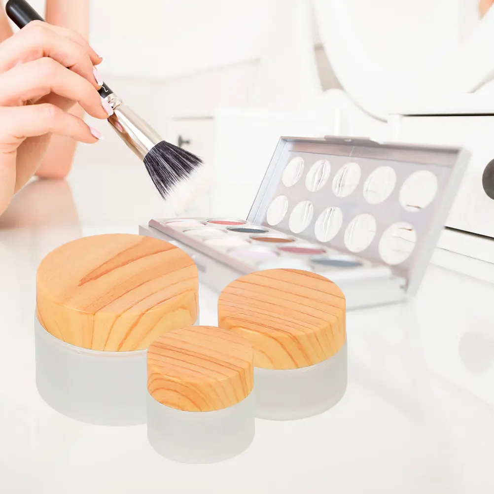 6Pcs Portable Glass Cream Box Lightweight Leakproof Reusable Cosmetics Sample Holder for Moisturizers Face Masks Body Lotions