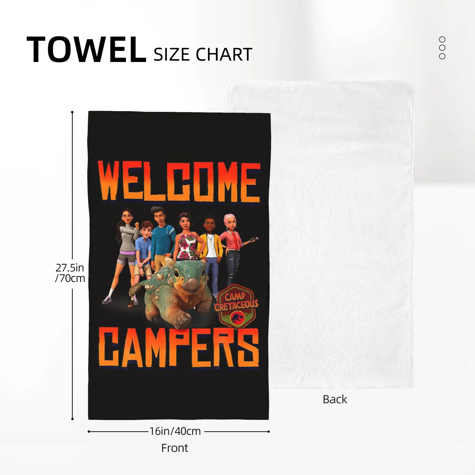 Custom Jurassic World Camp Cretaceous Welcome Campers Group Soft Face Towel Quick Dry Pool Bath Cotton Towels Breathable